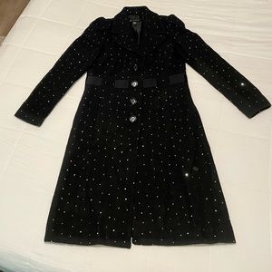 Black pea coat with silver sequins